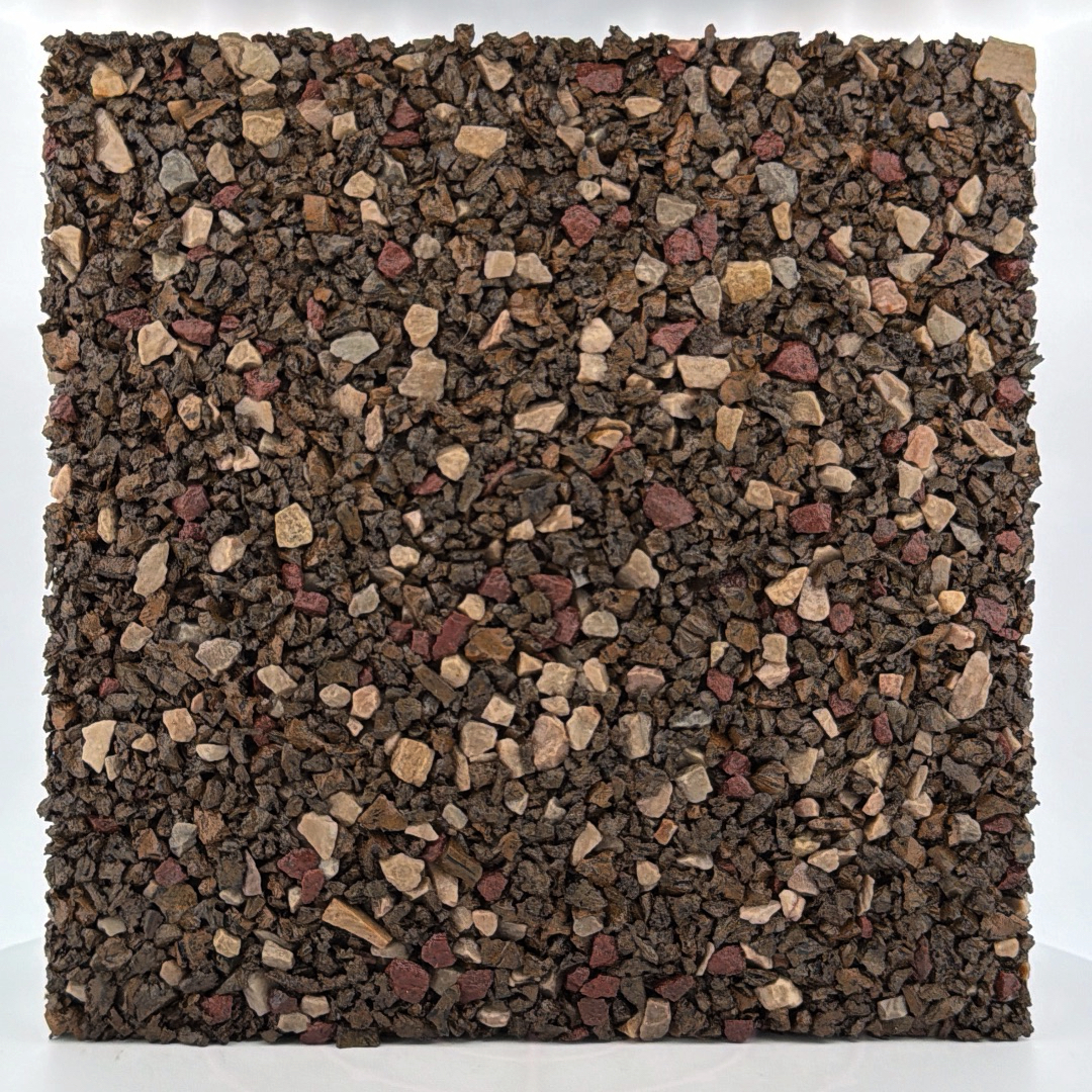 Sand Dune — warm brown with cream and burgundy stone blend